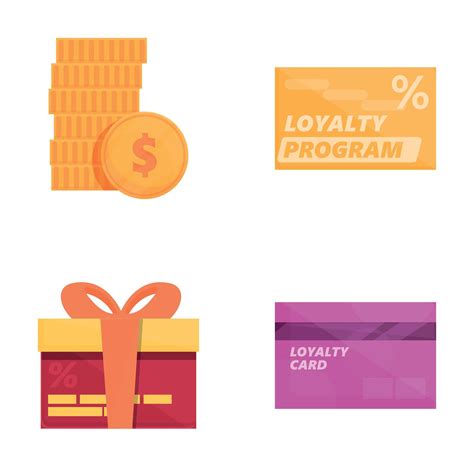 Loyalty Program Icons Set Cartoon Loyalty Program And Customer