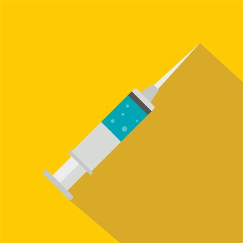 Medical Syringe Icon Flat Style 15221513 Vector Art At Vecteezy