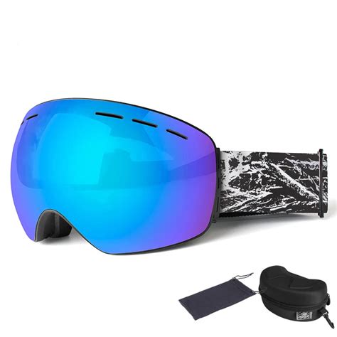 Ski Goggles Double Layers Uv400 Anti Fog Big Ski Mask Glasses Skiing