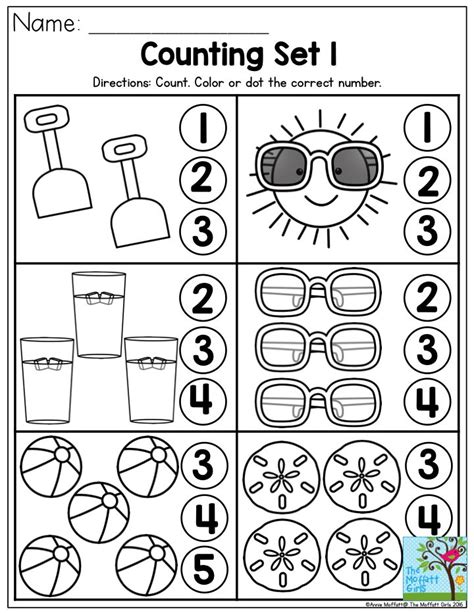 Counting Summer Fun Perfect Number Recognition Activity From The Summer Review No Prep Packet