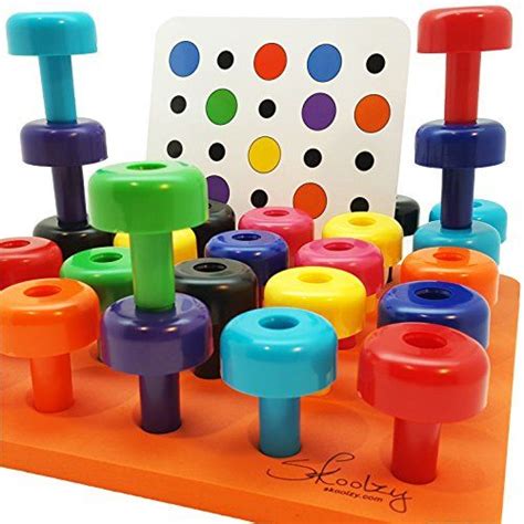 Skoolzy Peg Board Toddler Toys Fine Motor Skills Learning Montessori