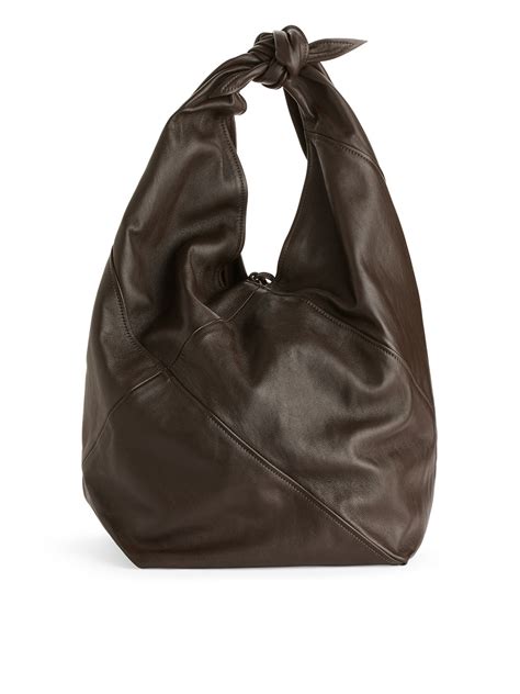 Twisted Leather Bag Dark Brown Arket It