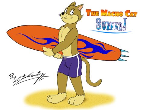 The Macho Cat Surfer By Sagadreams On Deviantart