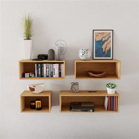 Floating Bookshelves Handmade In The Usa With Real Hardwood Krovel Furniture Co