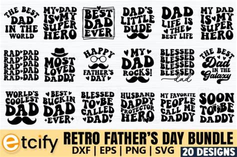 Retro Fathers Day Svg Bundle Dad Svg Graphic By Etcify · Creative Fabrica