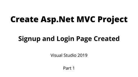 Part Create Asp Net Mvc Project In Visual Studio Step By Step