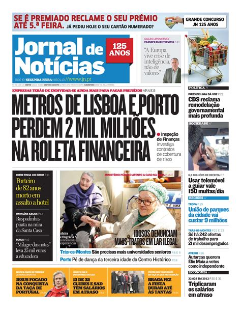 Bom Dia J Leu O Jn De Hoje Espreite A Primeira P Gina Jornalismo