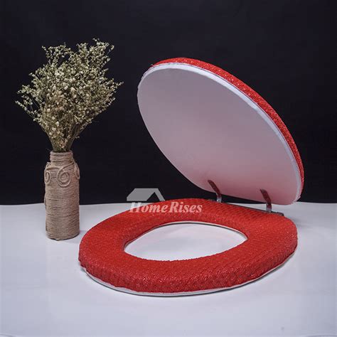 Red Elongated Toilet Seat Cover Velcromag