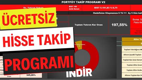 ÜCRETSİZ Portföy Takip Programı 2023 Excel Borsa Takip Uygulaması