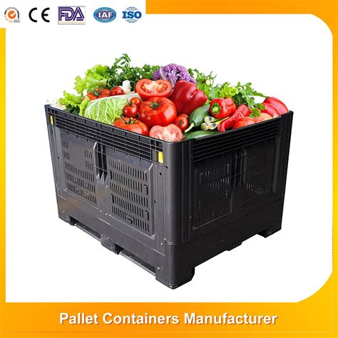 Mm Foldable Plastic Pallet Box Vented Fruit Foldable