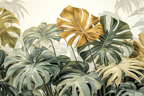 Monstera Variegata Wallpaper Buy Trendy Wallpapers Online Happywall