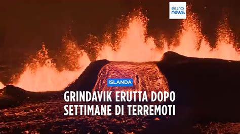 Islanda Vulcano Erutta Nella Penisola Di Reykjanes Dopo Settimane Di