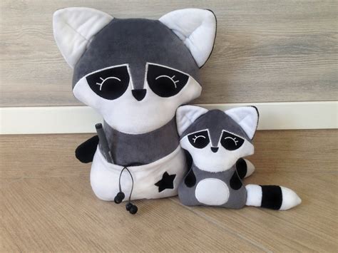 Rocky The Raccoon Plush Stuffed Toy Pillow With A Pocket