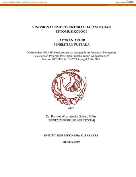 PDF FUNGSIONALISME STRUKTURAL DALAM KAJIAN DOKUMEN TIPS