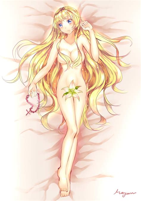 Rule 34 1girls Blonde Hair Blue Eyes Breasts Epon Clef Eyebrows Visible Through Hair Flower