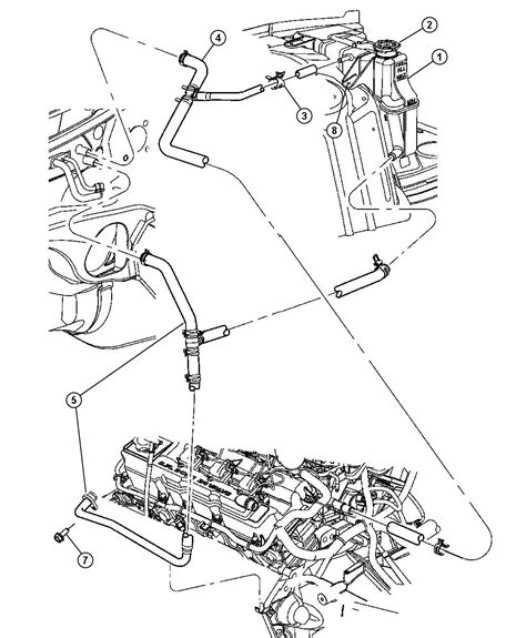 Dodge Charger Bottle Coolant Recovery Heater Plumbing 04596466AG