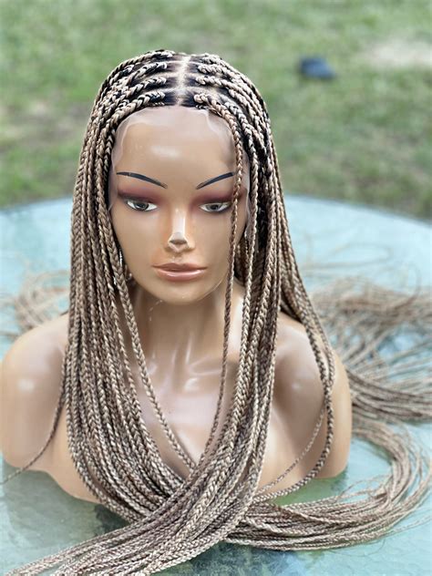 Knotless Braids Braided Wig Wigs For Black Women 30 Inches Etsy