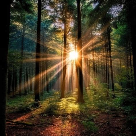 Premium Ai Image Green Forest Of Beautiful Trees