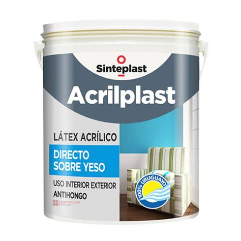 Acrilplast Directo Sobre Yeso 4 Lts Pintura Látex Int Ext Blanco