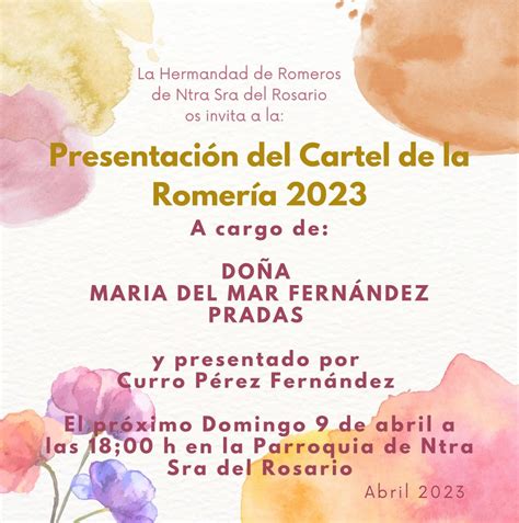 PresentaciÓn Del Cartel De La RomerÍa De El Rubio 2023