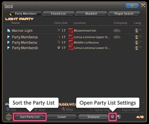 Sorting Party List Ui Guide Final Fantasy Xiv The Lodestone