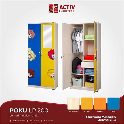 Jual Lemari Pakaian Anak 2 Pintu Activ Poku LP 200 Murah Shopee Indonesia