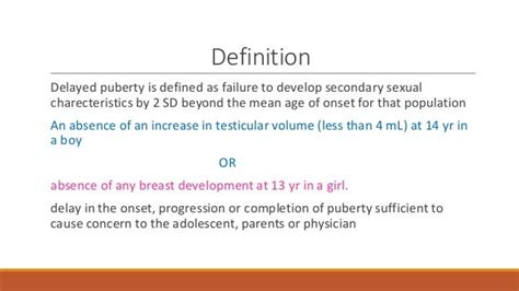 Delayed Puberty Etiology Diagnostic Approach