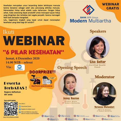 WEBINAR GRATIS 6 PILAR KESEHATAN Modern Multiartha