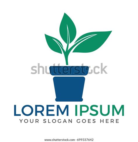 Flower Pot Plant Logo Growth Vector Stock Vector Royalty Free