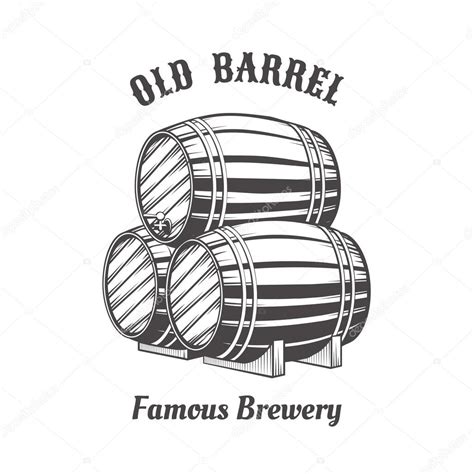 Diseño Del Logotipo Con Barriles De Cerveza De Madera Para Pab Vector