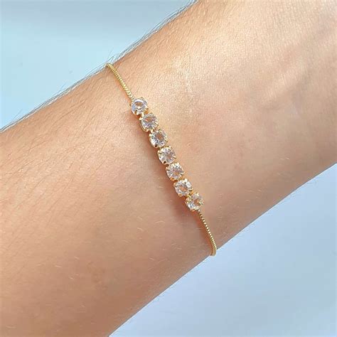 Pulseira Folheada A Ouro K Zirc Nia Pontos De Luz Ch Rie Bijoux