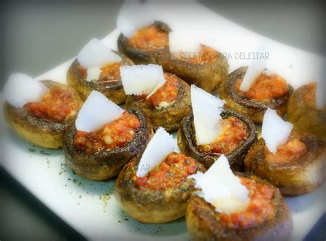 Recetas para Deleitar CHAMPIÑONES RELLENOS DE JAMÓN con QUESO PARMESANO