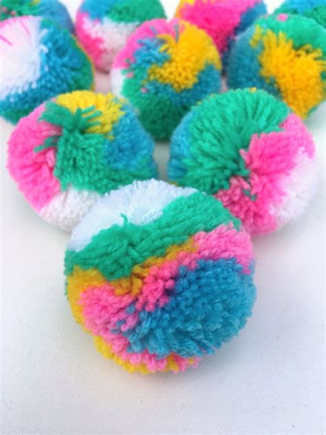 Multi Color Summer Tone Big Pom Pom Inches Boho Decor Party Etsy