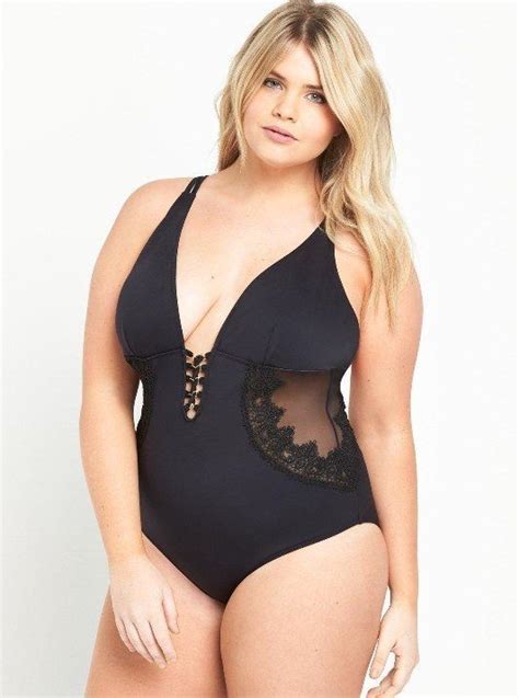 This Deep Plunge Swimsuit In 2020 Modest Swimsuits Plus Size Swimsuits Cute Plus Size Swimsuits