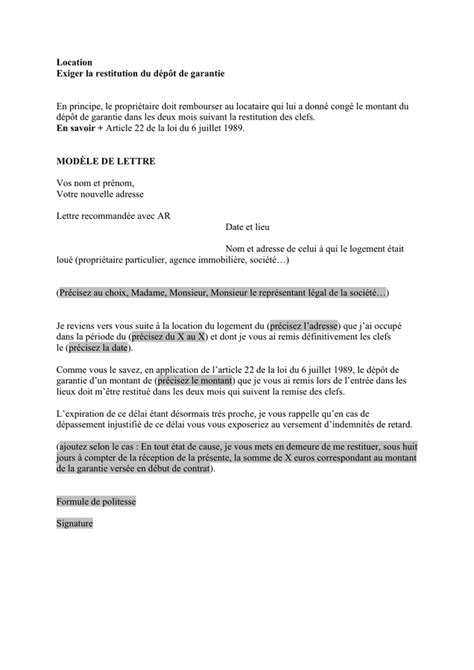 Restitution Du D P T De Garantie Doc Pdf Page Sur