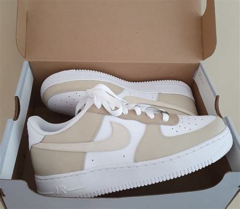 Nike Air Force One Custom Beige Latte Coffee Pastel Baskets Etsy