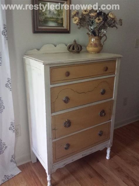 Annie Sloan Chalk Paint Arles And Old White Waxed With Half Half Clear And Dark Top Is