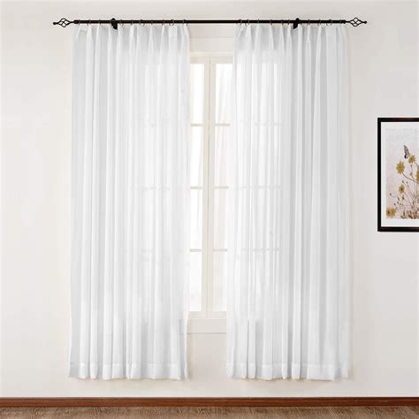 Amazon Chadmade Extra Wide Pinch Pleat White Sheer Curtains W X