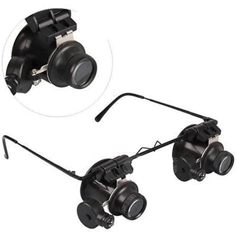 Led 20x Magnifier Magnifying Dual Eye Glasses Loupe Lens Jeweler Watch Repair Loupe