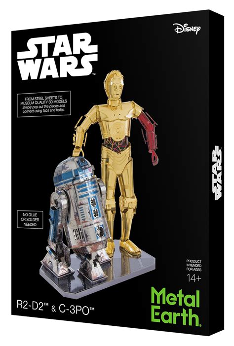 Metal Earth Star Wars C 3PO R2 D2 3D Model Kit Innovatoys