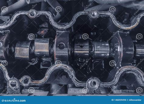 Car Engine Inside View Close Up Top View Of Engine Inside Stock Photo