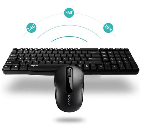 Rapoo X1800s Wireless Multimedia Keyboard And Mouse Black