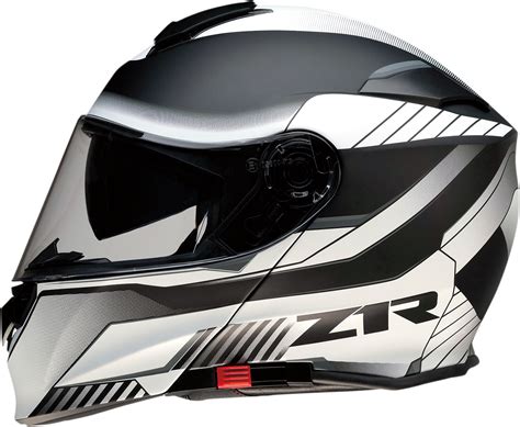 Z1r Scythe Black White Modular Fullface Motorcycle Riding Street Racing