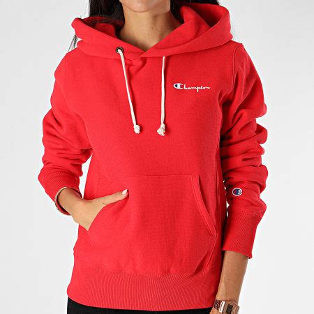 Champion Sweat Capuche Femme Rouge Laboutiqueofficielle