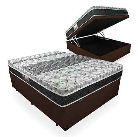 Cama Box Baú Casal Colchão De Molas Castor Class Tecnopedic