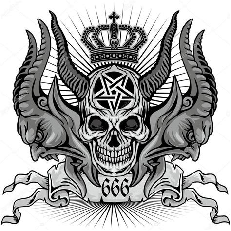 Grunge Skull Coat Of Arms Vector Image By Amid999 Vector Stock