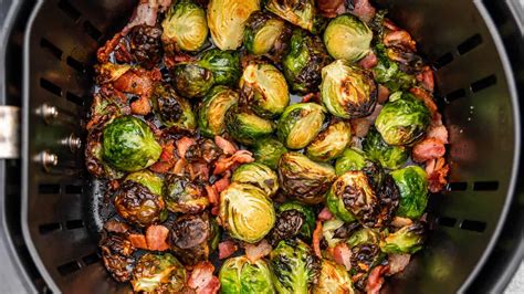 Air Fryer Brussel Sprouts With Bacon The Stay At Home Chef