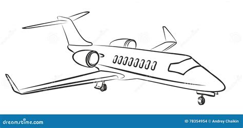 Sketch Passenger Aircraft Stock Vector Illustration Of Tourism