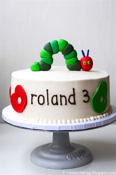 i heart baking!: hungry caterpillar birthday cake with handmade fondant ...