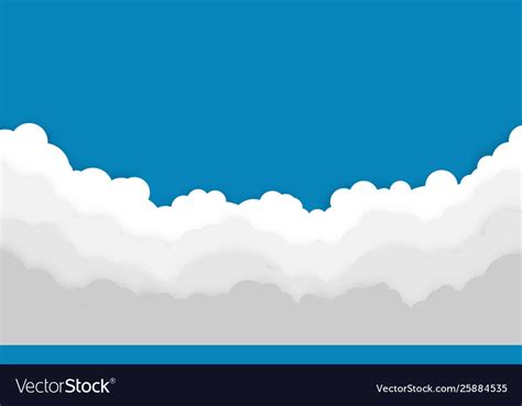 Blue Sky With White Clouds Background Cartoon Vector Image